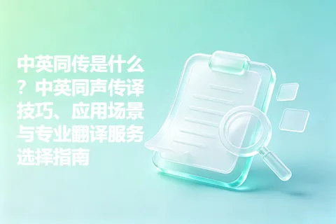 中英同传是什么？中英同声传译技巧、应用场景与专业翻译服务选择指南