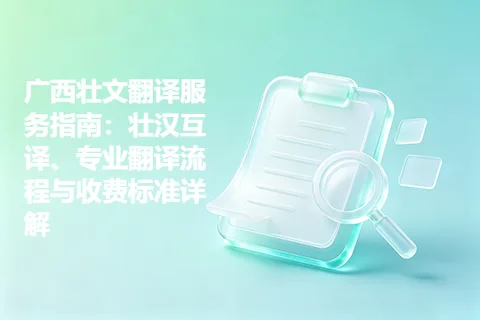 广西壮文翻译服务指南：壮汉互译、专业翻译流程与收费标准详解