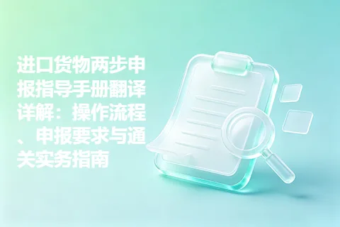 进口货物两步申报指导手册翻译详解:操作流程、申报要求与通关实务指南