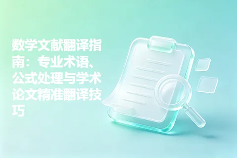 数学文献翻译指南：专业术语、公式处理与学术论文精准翻译技巧