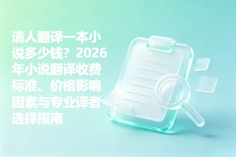 请人翻译一本小说多少钱？2026年小说翻译收费标准、价格影响因素与专业译者选择指南