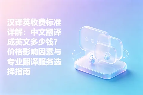 汉译英收费标准详解：中文翻译成英文多少钱？价格影响因素与专业翻译服务选择指南