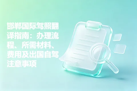 邯郸国际驾照翻译指南：办理流程、所需材料、费用及出国自驾注意事项