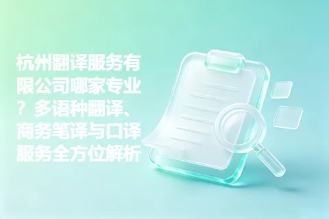 杭州翻译服务有限公司哪家专业？多语种翻译、商务笔译与口译服务全方位解析