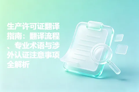 生产许可证翻译指南：翻译流程、专业术语与涉外认证注意事项全解析