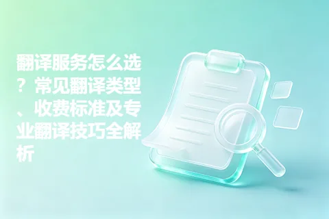 翻译服务怎么选？常见翻译类型、收费标准及专业翻译技巧全解析