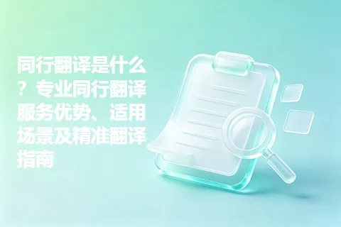 同行翻译是什么？专业同行翻译服务优势、适用场景及精准翻译指南