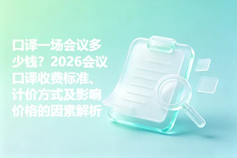 口译一场会议多少钱？2026会议口译收费标准、计价方式及影响价格的因素解析