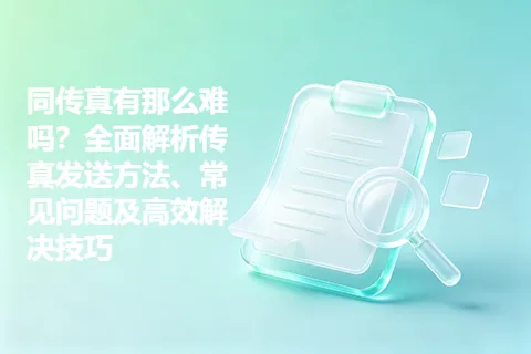 同传真有那么难吗？全面解析传真发送方法、常见问题及高效解决技巧
