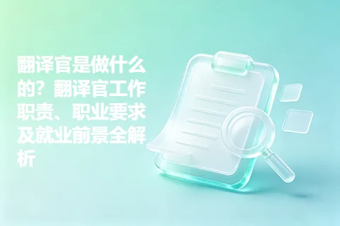 翻译官是做什么的？翻译官工作职责、职业要求及就业前景全解析