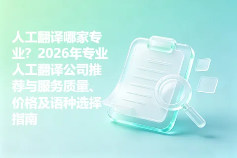 人工翻译哪家专业？2026年专业人工翻译公司推荐与服务质量、价格及语种选择指南
