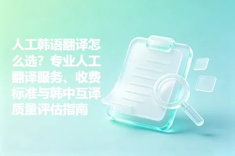 人工韩语翻译怎么选？专业人工翻译服务、收费标准与韩中互译质量评估指南