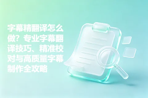 字幕精翻译怎么做？专业字幕翻译技巧、精准校对与高质量字幕制作全攻略