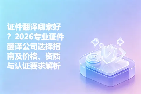 证件翻译哪家好？2026专业证件翻译公司选择指南及价格、资质与认证要求解析