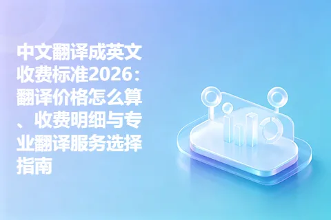中文翻译成英文收费标准2026：翻译价格怎么算、收费明细与专业翻译服务选择指南