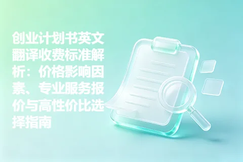 创业计划书英文翻译收费标准解析：价格影响因素、专业服务报价与高性价比选择指南