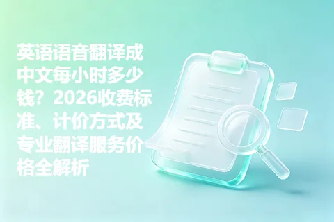 英语语音翻译成中文每小时多少钱？2026收费标准、计价方式及专业翻译服务价格全解析