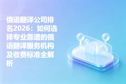 俄语翻译公司排名2026：如何选择专业靠谱的俄语翻译服务机构及收费标准全解析