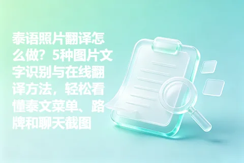 泰语照片翻译怎么做？5种图片文字识别与在线翻译方法，轻松看懂泰文菜单、路牌和聊天截图