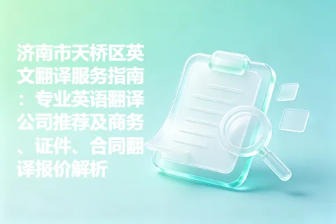 济南市天桥区英文翻译服务指南：专业英语翻译公司推荐及商务、证件、合同翻译报价解析