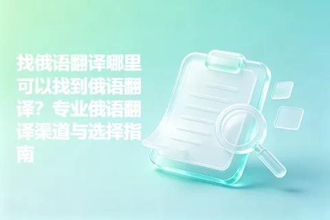 找俄语翻译哪里可以找到俄语翻译？专业俄语翻译渠道与选择指南