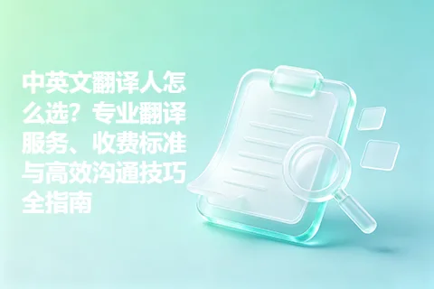 中英文翻译人怎么选？专业翻译服务、收费标准与高效沟通技巧全指南