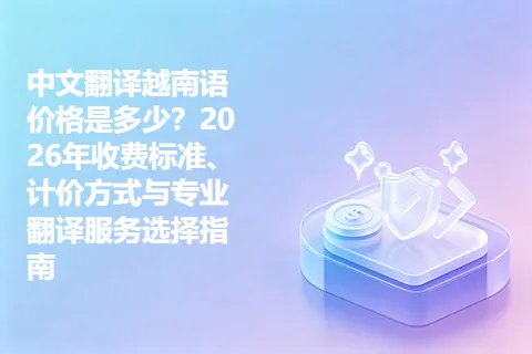 中文翻译越南语价格是多少？2026年收费标准、计价方式与专业翻译服务选择指南