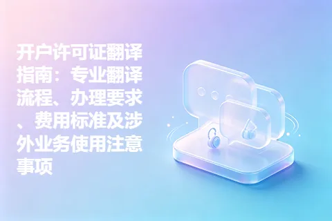 开户许可证翻译指南：专业翻译流程、办理要求、费用标准及涉外业务使用注意事项
