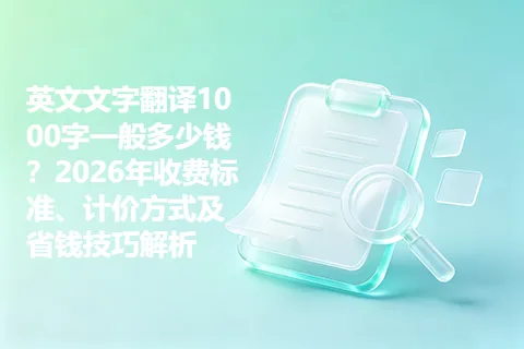 英文文字翻译1000字一般多少钱？2026年收费标准、计价方式及省钱技巧解析