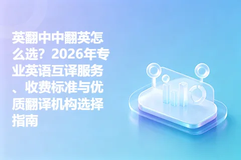 英翻中中翻英怎么选？2026年专业英语互译服务、收费标准与优质翻译机构选择指南