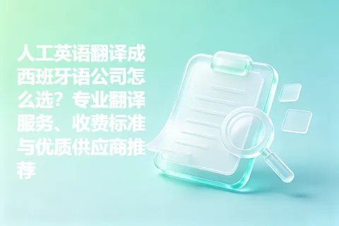 人工英语翻译成西班牙语公司怎么选？专业翻译服务、收费标准与优质供应商推荐