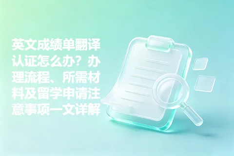 英文成绩单翻译认证怎么办？办理流程、所需材料及留学申请注意事项一文详解