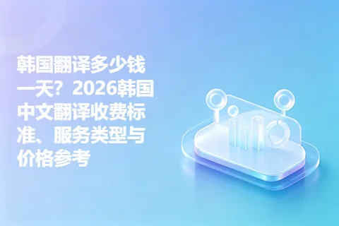 韩国翻译多少钱一天？2026韩国中文翻译收费标准、服务类型与价格参考