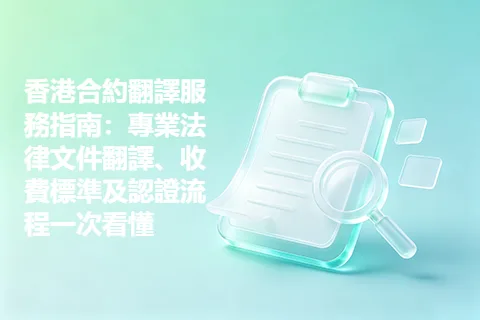 香港合約翻譯服務指南：專業法律文件翻譯、收費標準及認證流程一次看懂