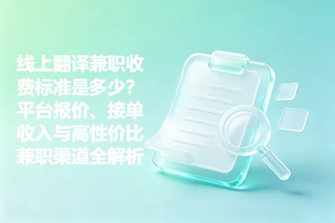 线上翻译兼职收费标准是多少？平台报价、接单收入与高性价比兼职渠道全解析