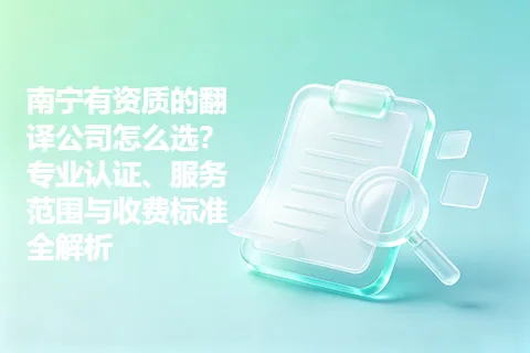 南宁有资质的翻译公司怎么选？专业认证、服务范围与收费标准全解析
