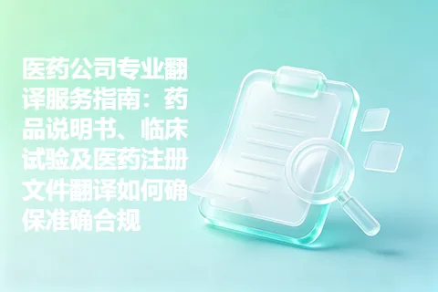 医药公司专业翻译服务指南：药品说明书、临床试验及医药注册文件翻译如何确保准确合规
