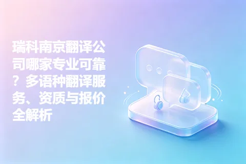 瑞科南京翻译公司哪家专业可靠？多语种翻译服务、资质与报价全解析