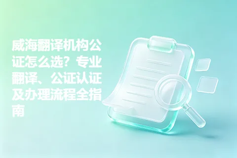 威海翻译机构公证怎么选？专业翻译、公证认证及办理流程全指南