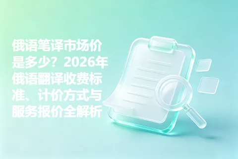 俄语笔译市场价是多少？2026年俄语翻译收费标准、计价方式与服务报价全解析