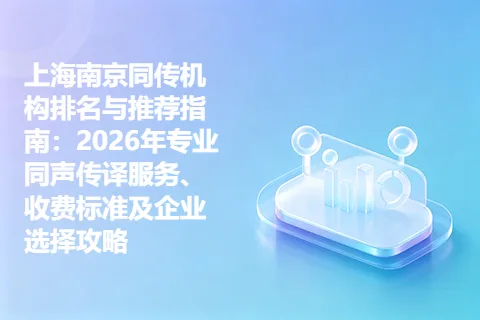 上海南京同传机构排名与推荐指南：2026年专业同声传译服务、收费标准及企业选择攻略