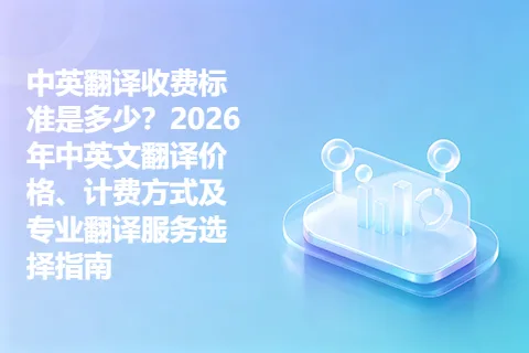 中英翻译收费标准是多少？2026年中英文翻译价格、计费方式及专业翻译服务选择指南