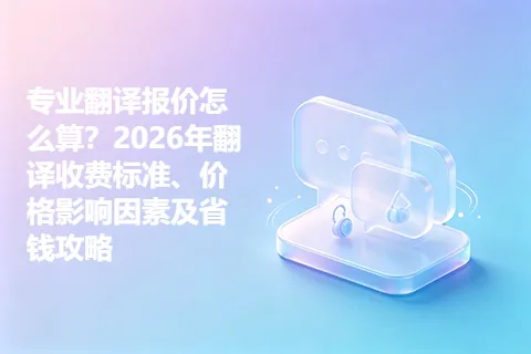 专业翻译报价怎么算？2026年翻译收费标准、价格影响因素及省钱攻略