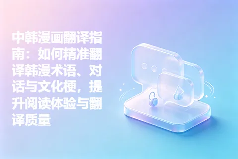 中韩漫画翻译指南：如何精准翻译韩漫术语、对话与文化梗，提升阅读体验与翻译质量