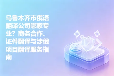乌鲁木齐市俄语翻译公司哪家专业？商务合作、证件翻译与涉俄项目翻译服务指南