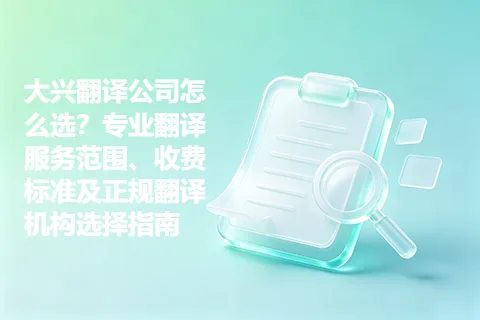 大兴翻译公司怎么选？专业翻译服务范围、收费标准及正规翻译机构选择指南