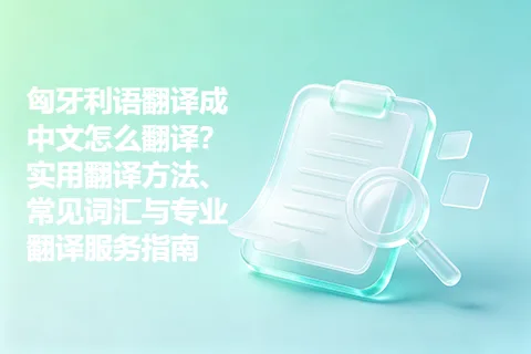匈牙利语翻译成中文怎么翻译？实用翻译方法、常见词汇与专业翻译服务指南