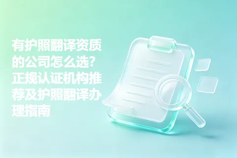 有护照翻译资质的公司怎么选？正规认证机构推荐及护照翻译办理指南