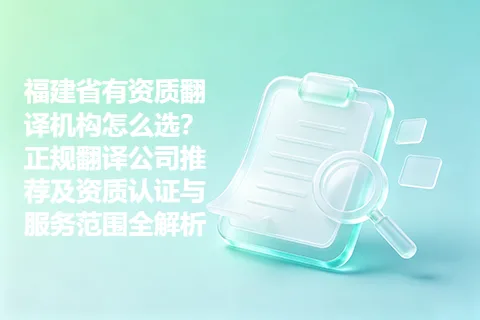 福建省有资质翻译机构怎么选？正规翻译公司推荐及资质认证与服务范围全解析