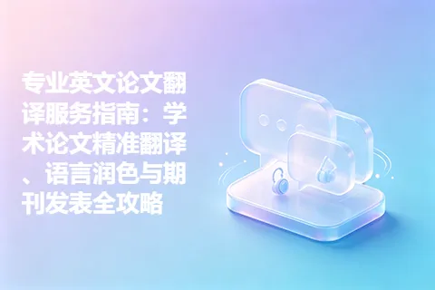 专业英文论文翻译服务指南：学术论文精准翻译、语言润色与期刊发表全攻略